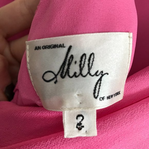 Vintage Milly Silk Pink Cocktail Dress - Picture 7 of 7